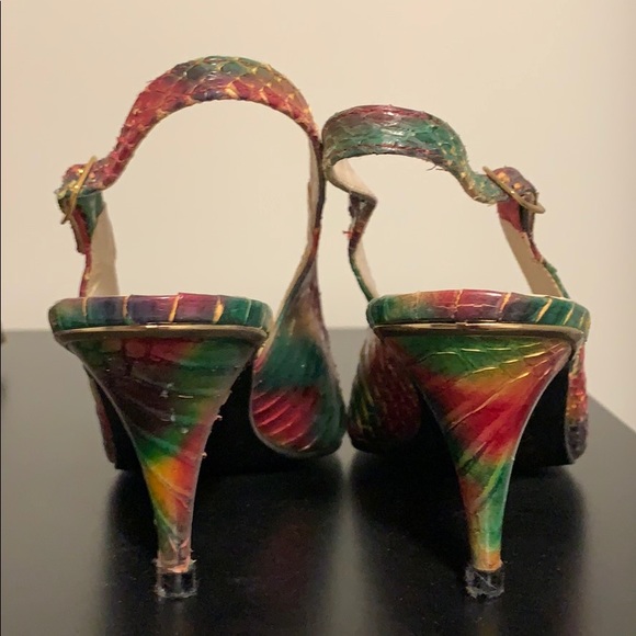 Snakeskin shoes. Rainbow coloured size 6.5 - Picture 2 of 8